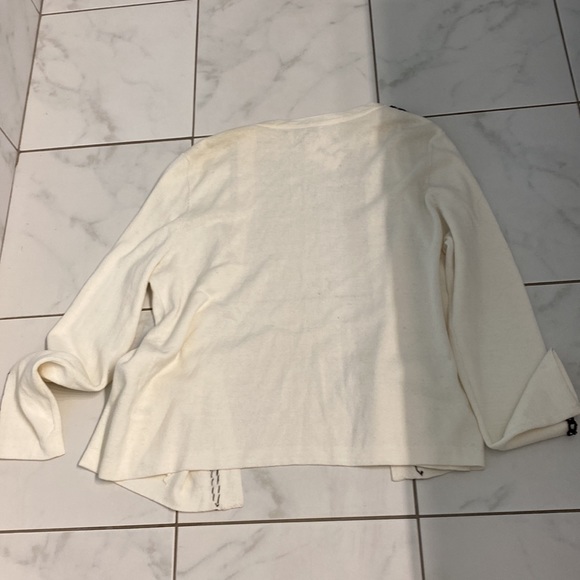 Milly Ivory Black Chain Cotton Wool Cardigan Large NWT - Picture 6 of 6